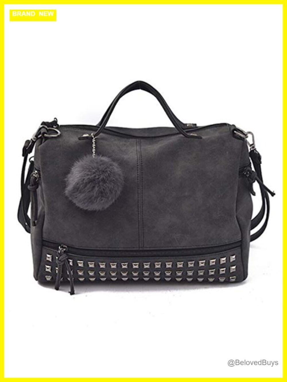 Studded Hobo Tote Bag Soft PU Leather Shoulder Crossbody Purse